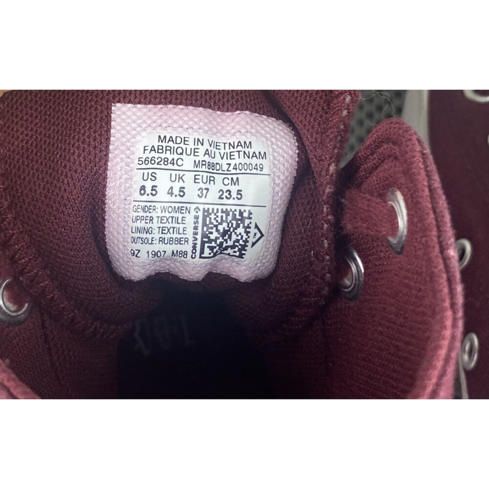 Converse Chuck Taylor All Star Sneakers Womens 6.5 Red Lugged Hi Top Lace Up - Picture 11 of 11